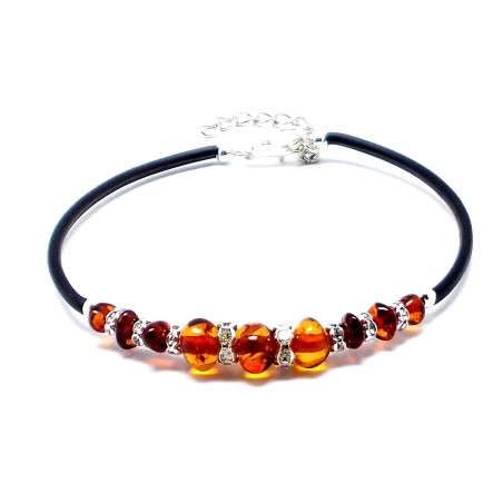 BRANSOLETKA Z BURSZTYNEM BAŁTYCKIM