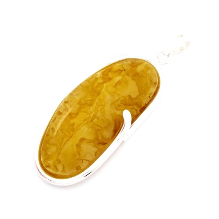 SREBRNY WISIOREK Z BURSZTYNEM