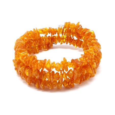 BRANSOLETKA Z BURSZTYNEM NIEOSZLIFOWANYM