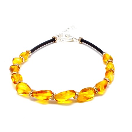 BRANSOLETKA Z BURSZTYNEM BAŁTYCKIM