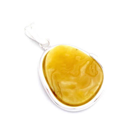 SREBRNY WISIOREK Z BURSZTYNEM BAŁTYCKIM