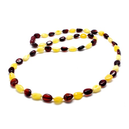 NASZYJNIK KORALE Z BURSZTYNU