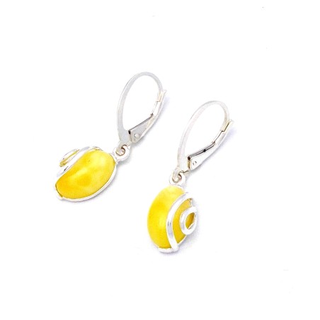 SREBRNE KOLCZYKI Z BURSZTYNEM