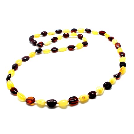 NASZYJNIK KORALE Z BURSZTYNU