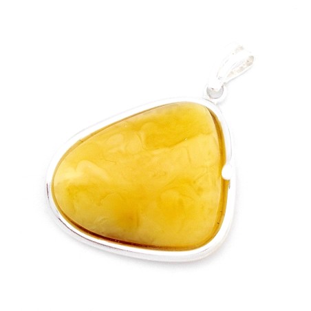 SREBRNY WISIOREK Z BURSZTYNEM BAŁTYCKIM