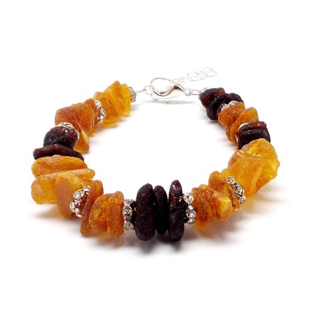 BRANSOLETKA Z BURSZTYNU NIEOSZLIFOWANEGO