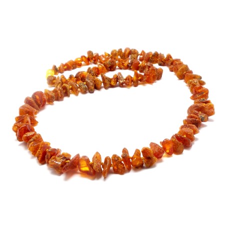 NASZYJNIK Z BURSZTYNU NIEOSZLIFOWANEGO BAŁTYCKIEGO