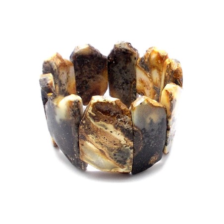 BRANSOLETKA Z BURSZTYNEM NIEOSZLIFOWANYM