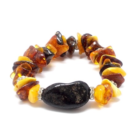 BRANSOLETKA Z BURSZTYNEM