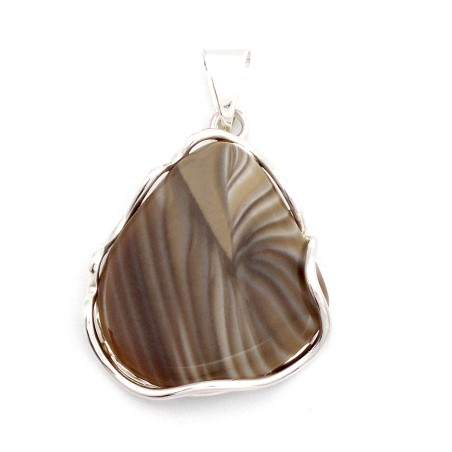 srebrna bransoletka z krzemieniem pasiastym