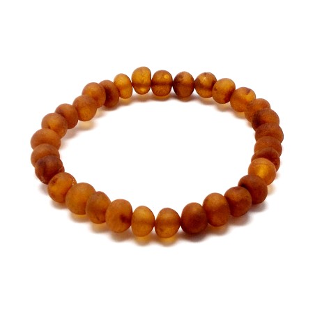 BRANSOLETKA Z BURSZTYNEM NIEOSZLIFOWANYM