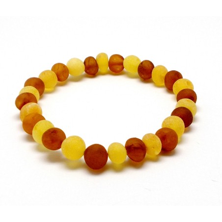 BRANSOLETKA Z BURSZTYNEM NIEOSZLIFOWANYM