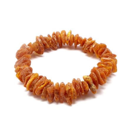 BRANSOLETKA Z BURSZTYNEM NIEOSZLIFOWANYM