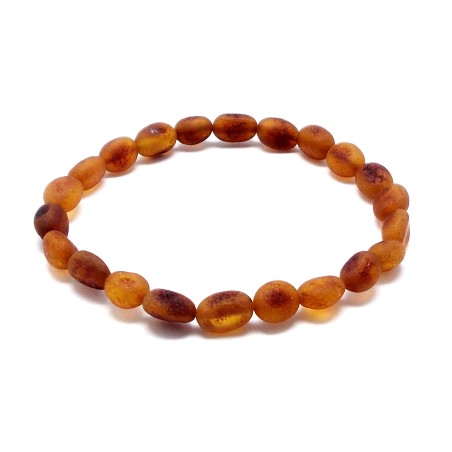 BRANSOLETKA Z BURSZTYNEM NIEOSZLIFOWANYM