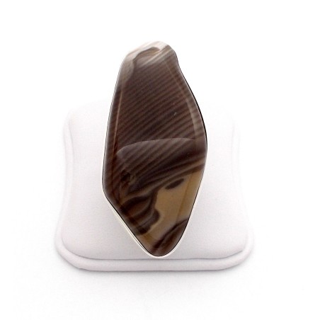 SREBRNA BRANSOLETKA Z KRZEMIENIEM PASIASTYM