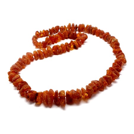 Naszyjnik korale z bursztynu nieoszlifowanego