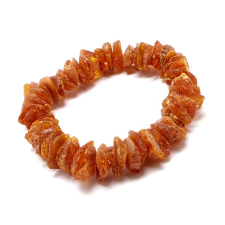BRANSOLETKA Z BURSZTYNEM NIEOSZLIFOWANYM