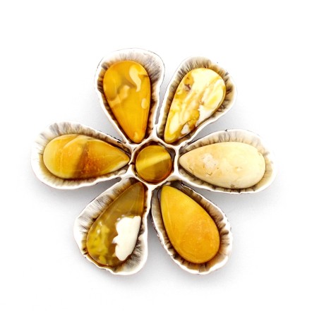 SREBRNY WISIOREK Z BURSZTYNEM BAŁTYCKIM