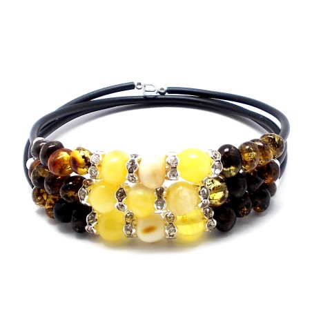 BRANSOLETKA Z BURSZTYNEM BAŁTYCKIM