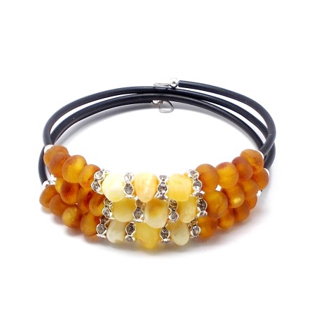 BRANSOLETKA Z BURSZTYNU NIEOSZLIFOWANEGO