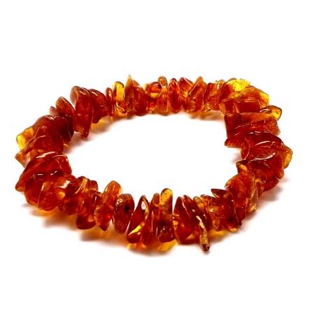 BRANSOLETKA Z BURSZTYNEM OSZLIFOWANYM