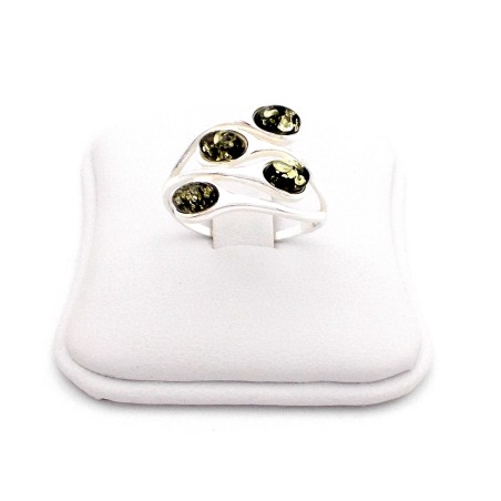 SREBRNY PIERŚCIONEK Z BURSZTYNEM