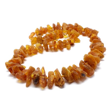 NASZYJNIK Z BURSZTYNU NIEOSZLIFOWANEGO BAŁTYCKIEGO