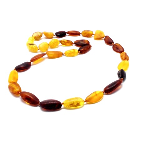 NASZYJNIK Z BURSZTYNU NIEOSZLIFOWANEGO BAŁTYCKIEGO