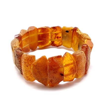 BRANSOLETKA Z BURSZTYNEM NIEOSZLIFOWANYM