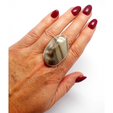 srebrna bransoletka z krzemieniem pasiastym