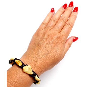 BRANSOLETKA Z BURSZTYNEM BAŁTYCKIM