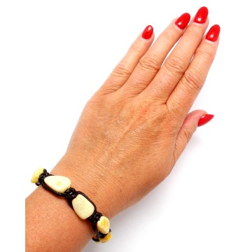 BRANSOLETKA Z BURSZTYNEM BAŁTYCKIM