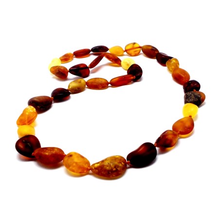 NASZYJNIK Z BURSZTYNU NIEOSZLIFOWANEGO