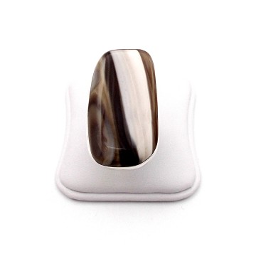 SREBRNA BRANSOLETKA Z KRZEMIENIEM PASIASTYM