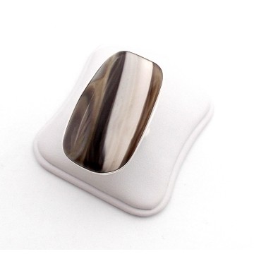 SREBRNA BRANSOLETKA Z KRZEMIENIEM PASIASTYM