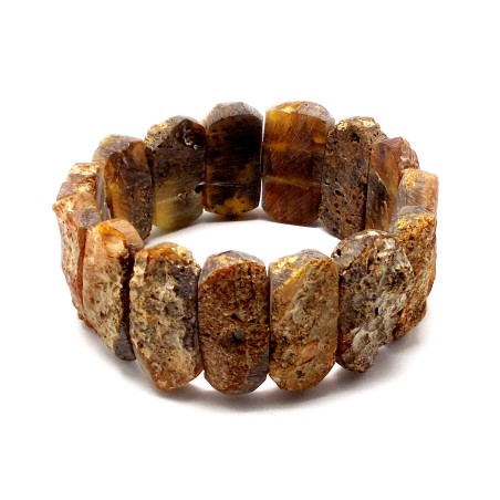 BRANSOLETKA Z BURSZTYNU NIEOSZLIFOWANEGO