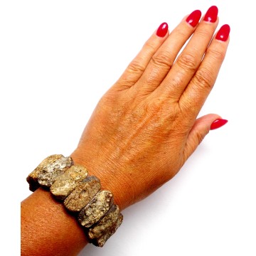 BRANSOLETKA Z BURSZTYNU NIEOSZLIFOWANEGO