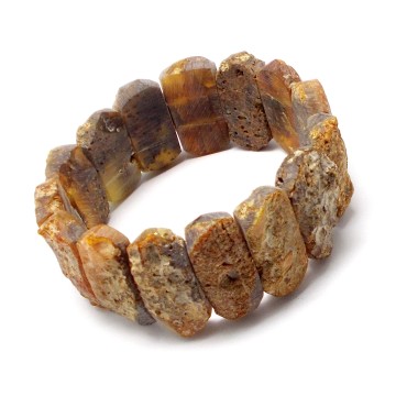 BRANSOLETKA Z BURSZTYNU NIEOSZLIFOWANEGO
