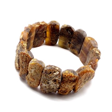 BRANSOLETKA Z BURSZTYNU NIEOSZLIFOWANEGO