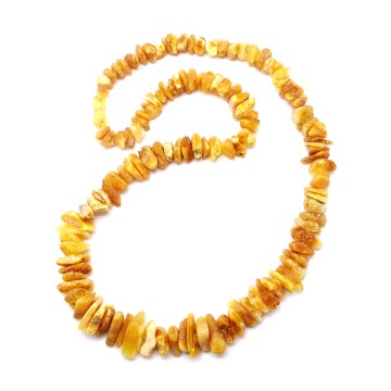 NASZYJNIK KORALE Z BURSZTYNU NIEOSZLIFOWANEGO