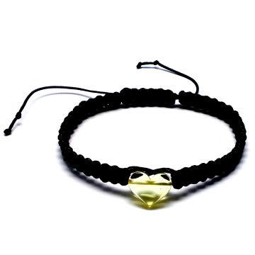 BRANSOLETKA Z BURSZTYNEM SERCE