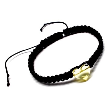 BRANSOLETKA Z BURSZTYNEM SERCE