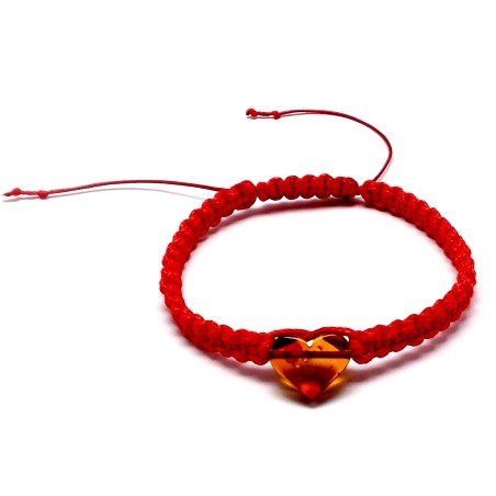 BRANSOLETKA Z BURSZTYNEM SERCE