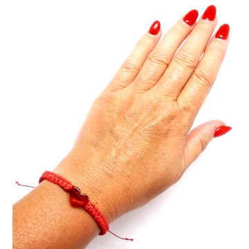 BRANSOLETKA Z BURSZTYNEM SERCE