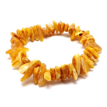 BRANSOLETKA Z BURSZTYNEM NIEOSZLIFOWANYM