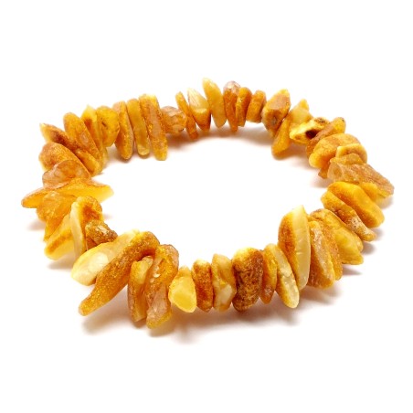BRANSOLETKA Z BURSZTYNEM NIEOSZLIFOWANYM