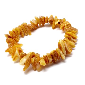 BRANSOLETKA Z BURSZTYNEM NIEOSZLIFOWANYM