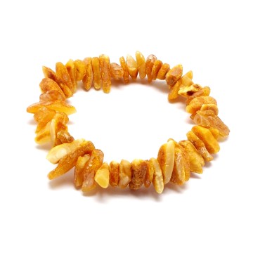 BRANSOLETKA Z BURSZTYNEM NIEOSZLIFOWANYM