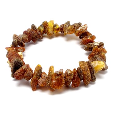 BRANSOLETKA Z BURSZTYNU NIEOSZLIFOWANEGO