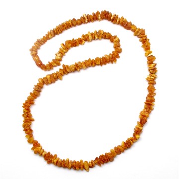 NASZYJNIK Z BURSZTYNU NIEOSZLIFOWANEGO